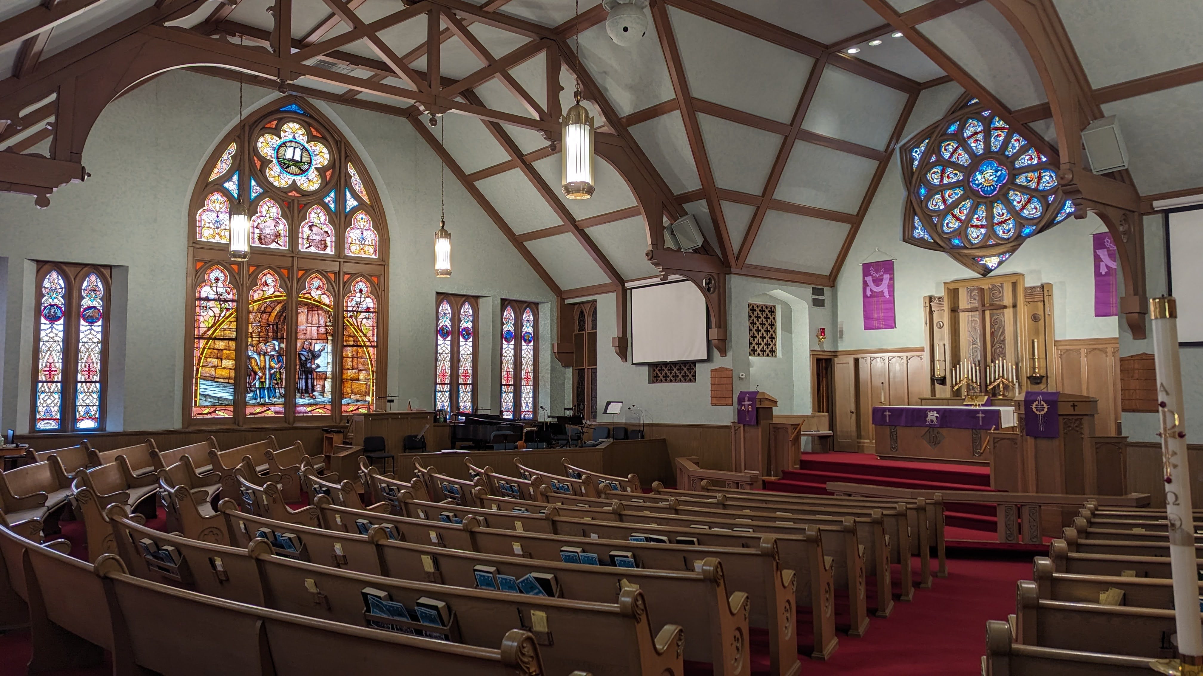 Wide view of the sanctuary